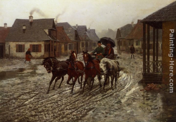 Alfred von Kowalski Wierusz A Journey in the Rain